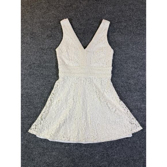 Francesca's Malinda Ivory Lace A-line Lined‎ US Women's Size S Dress - Picture 2 of 9